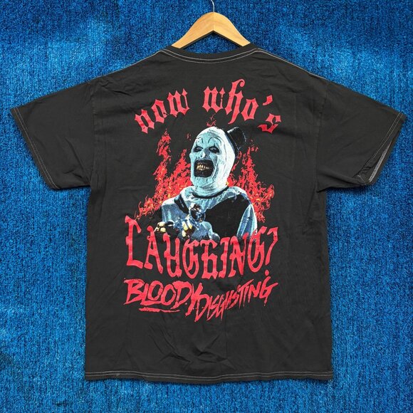 Bloody Disgusting x Terrifier Art the Clown Horror Graphic T-Shirt Size Medium - Picture 3 of 4